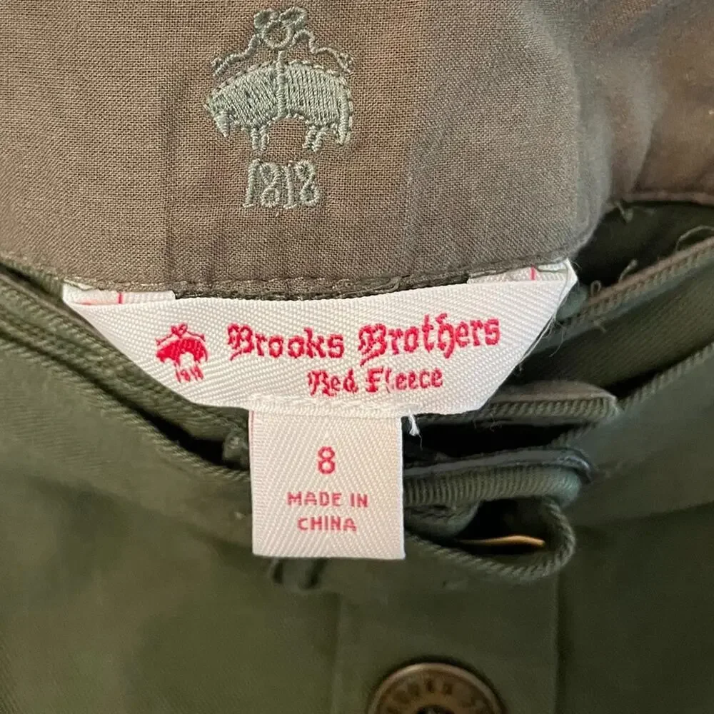 Brooks Brothers Red Fleece Khaki A line Skirt Sz 8